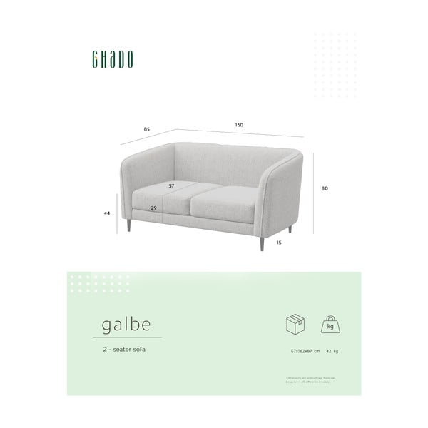 Светлосив диван 160 cm Galbe – Ghado-image-4