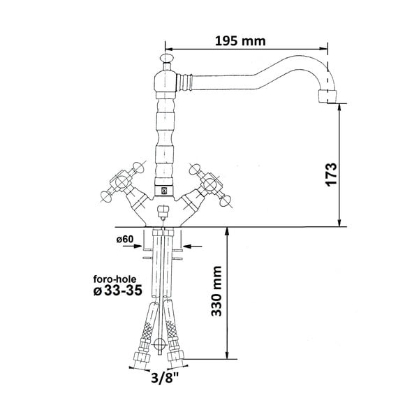 Стояща батерия за мивка в бронзов цвят Antea – Sapho-image-4