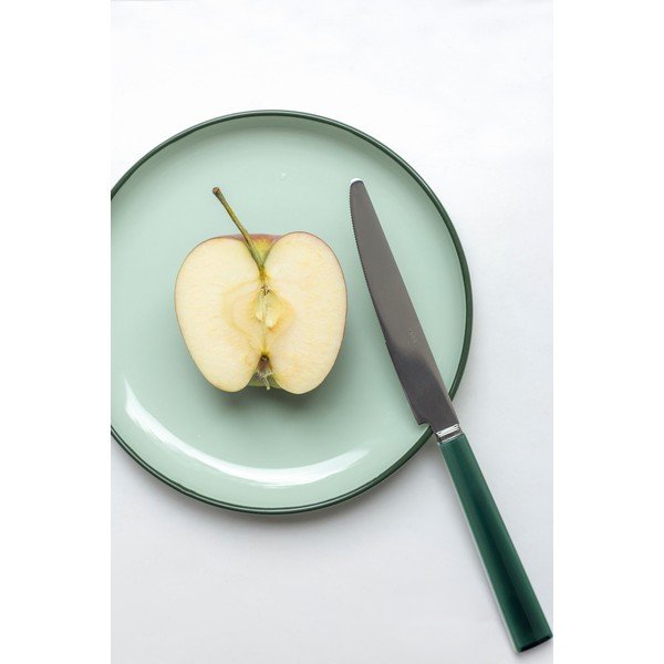 Зелена десертна глинена чиния ø 18 cm Duo – ONA-image-2