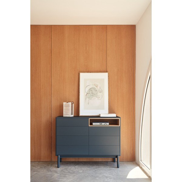 Тъмно сив нисък скрин 120x90 cm Corvo - Teulat-image-1