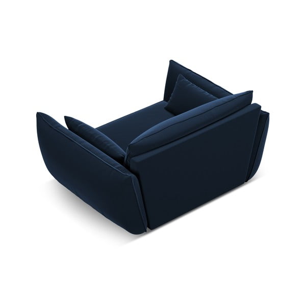 Тъмносиньо кадифено кресло Vanda – Mazzini Sofas-image-3