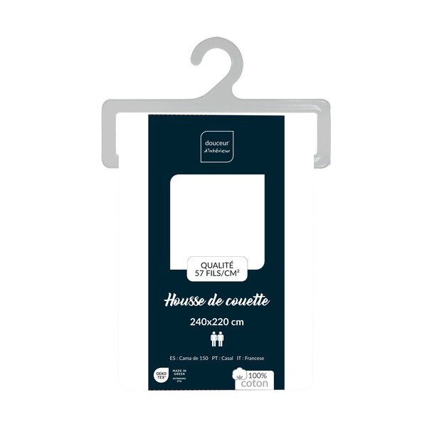 Бяла двойна/удължена памучна олекотена завивка 240x220 cm Lina – douceur d'intérieur-image-2