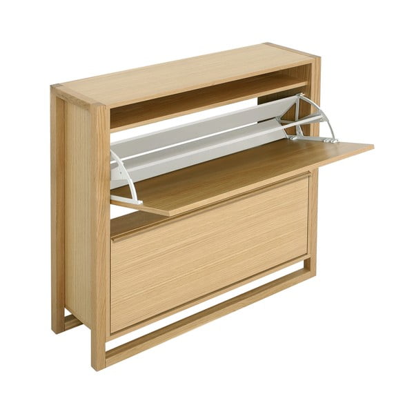 Накланяща се стойка за обувки от декор от дъб  естествена NewEst – Woodman-image-3