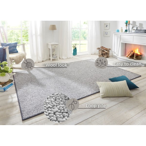 Сив килим 140x200 cm Wolly – BT Carpet-image-4