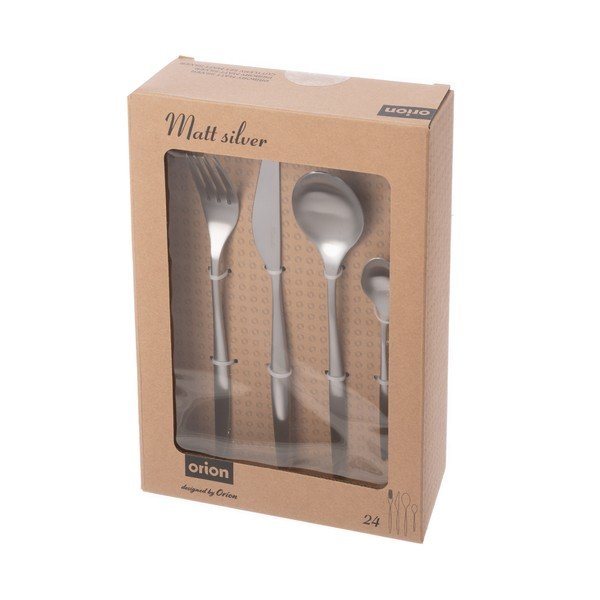 Прибори за хранене от неръждаема стомана в сребрист цвят 24 бр. – Orion-image-4