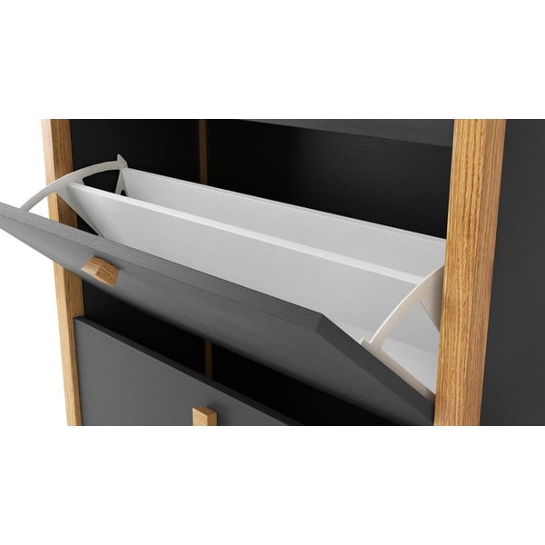 Тъмносив шкаф за обувки с три чекмеджета Bode - Woodman-image-3