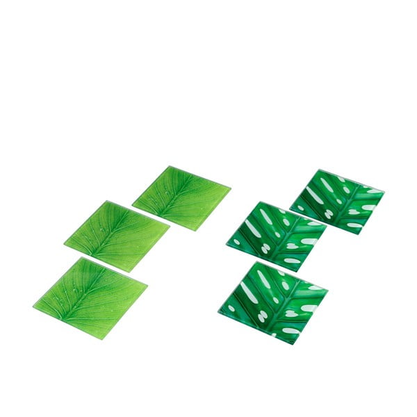 Set 6ks skleněných podtácků Green