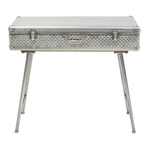 Šedý konzolový stolek s úložným prostorem Kare Design Suitcase