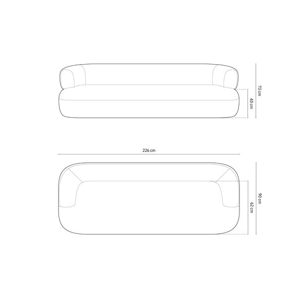 Зелен диван от букле 226 cm Jenny – Micadoni Home-image-4