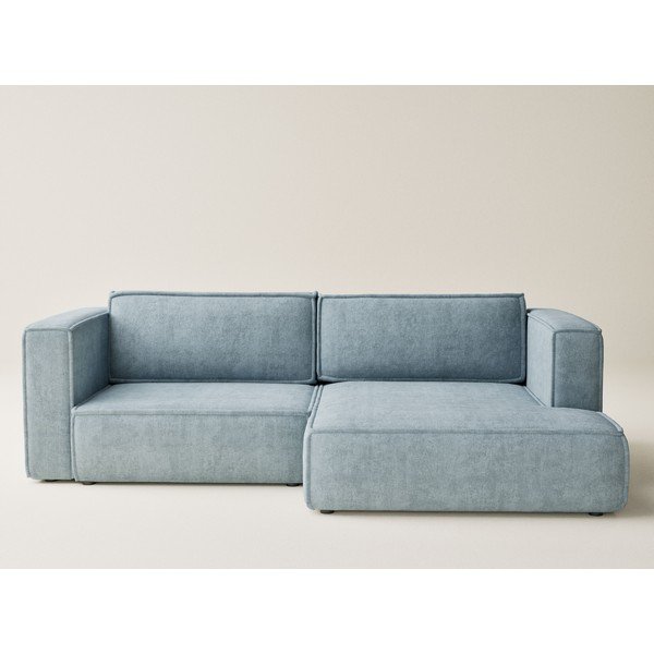 Светлосин шенилов сгъваем/с място за съхранение ъглов диван (десен ъгъл) Velto – Maison de Rêve-image-2