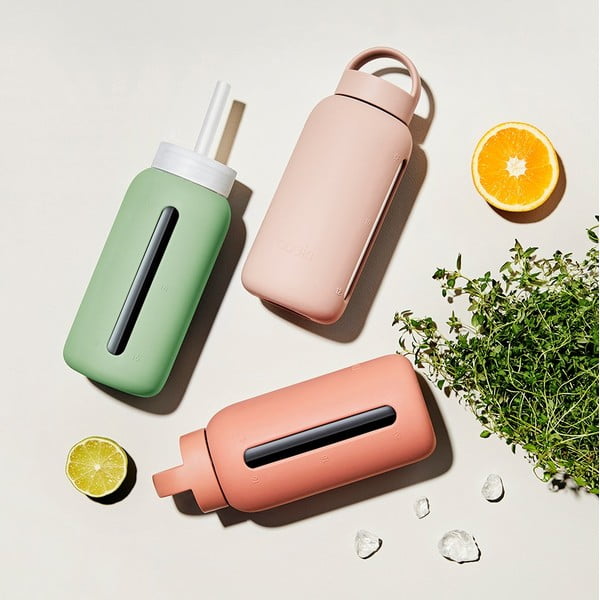 Силиконова сламка с четка за почистване и капак Milk Coffee – Muuki-image-2