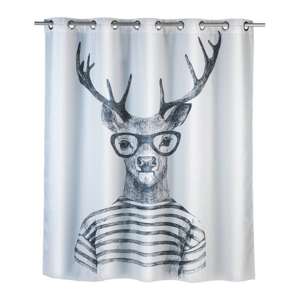 Бяла завеса за душ с покритие против мухъл , 180 x 200 cm Mr. Deer - Wenko