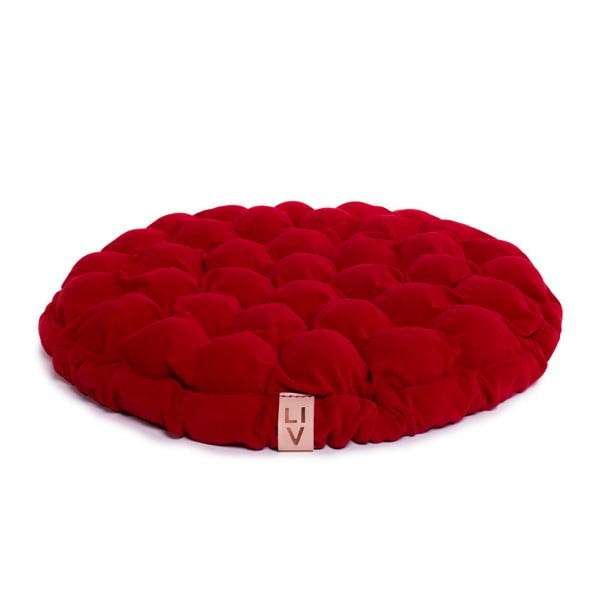 Тъмночервена възглавница за сядане с масажни топчета , Ø 65 cm Bloom - Linda Vrňáková