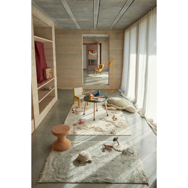 Памучно детско килимче за игра в цвят мента 90x130 cm Waves – Lorena Canals-image-1