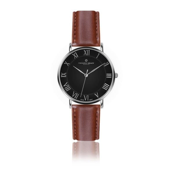 Pánské hodinky s koňakově hnědým páskem z pravé kůže Frederic Graff Dom