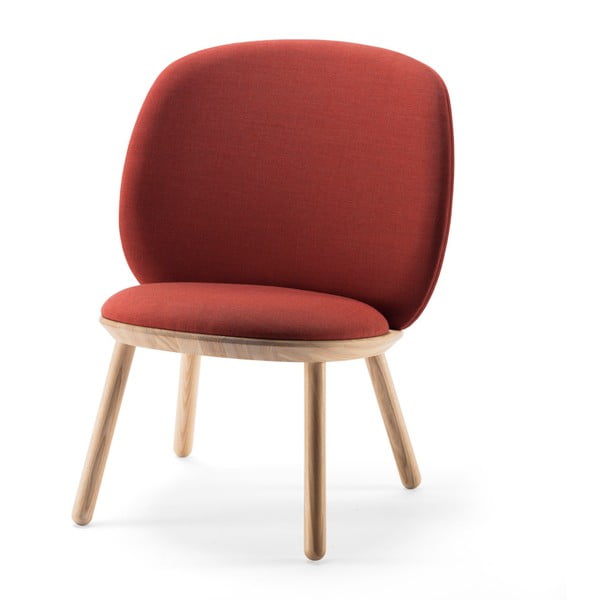 Кафяв фотьойл в цвят коняк със структура от ясенова дървесина и кожени детайли Naïve - EMKO-image-4