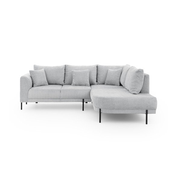 Светлосив шенилов ъглов диван (десен ъгъл/L форма) Mauris  – Ropez