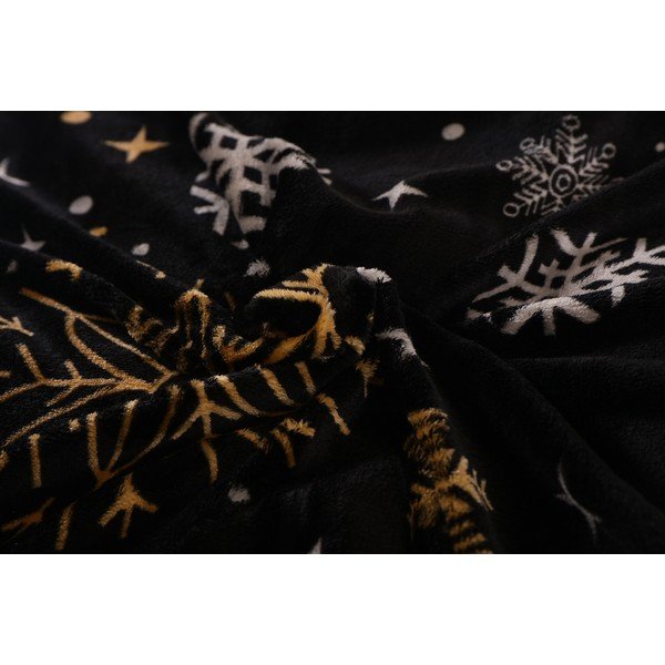 Черно микроплюшено спално бельо за единично легло 140x200 cm - My House-image-1