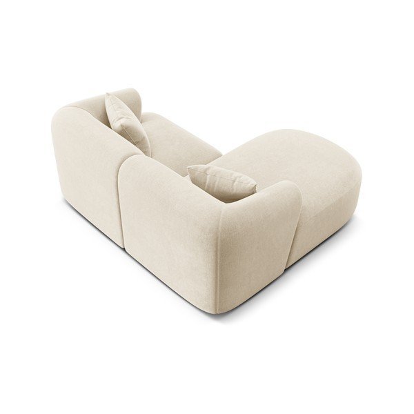 Бежов кадифен ъглов диван (ляв ъгъл) Campi – Cosmopolitan Design-image-4