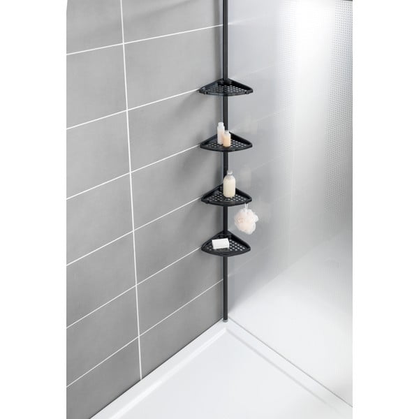 Черен ъглов телескопичен рафт за баня Opal - Allstar-image-1