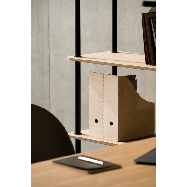 Стелаж от декор от дъб  в естествен цвят 80x163x35 cm Teidi – noo.ma-image-2