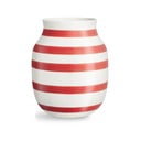 Керамична ваза на бели и червени райета, височина 20,5 cm Omaggio - Kähler Design