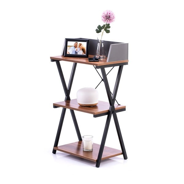 Работна маса с плот от орехово дърво 30x50 cm Hexe - Homede-image-3