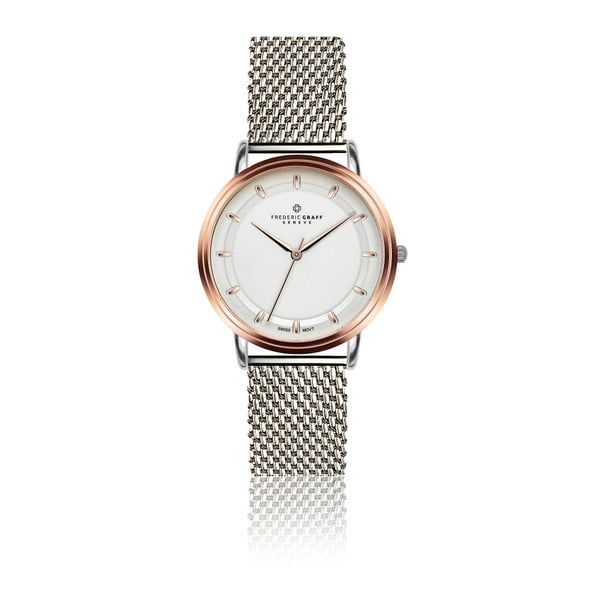 Дамски часовник с каишка от неръждаема стомана в сребрист цвят Rustikala - Frederic Graff