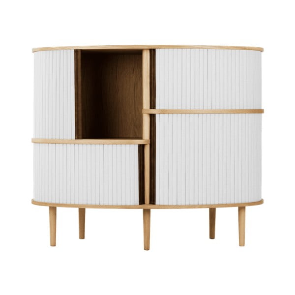 Шкафче от дъбов декор с плъзгащи се врати в сив и естествен цвят 120x100x50 cm Audacious – UMAGE-image-2