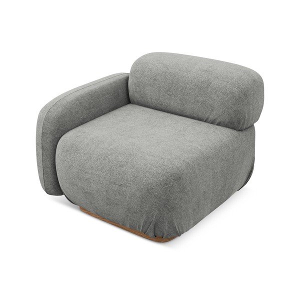 Сив модул за диван от букле (ляв ъгъл) Ailani – Makamii-image-1