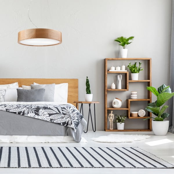 Кафява висяща лампа със стъклен абажур ø 37 cm Eveline - LAMKUR-image-2