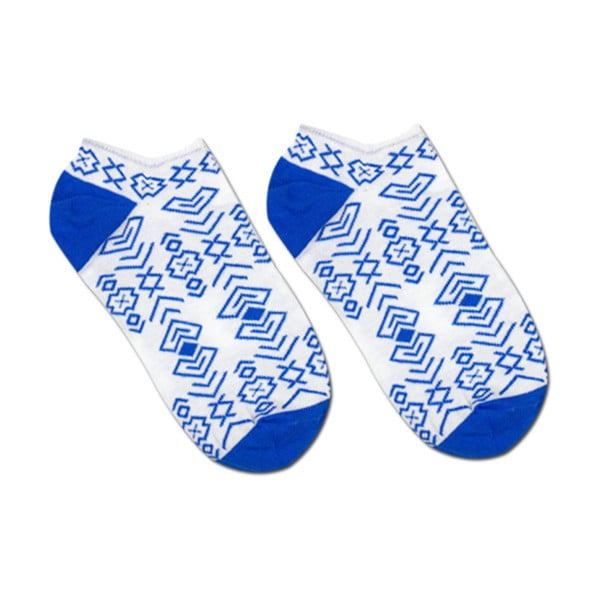 Сини памучни чорапи до глезена Geometry, размер 43-46 - HestySocks