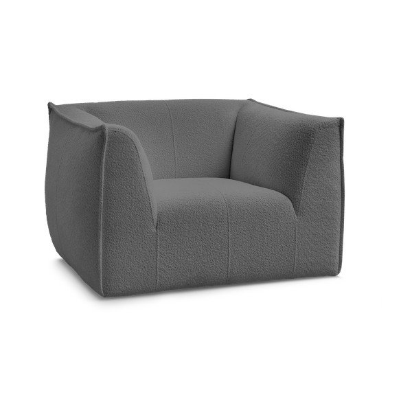 Тъмносиво кресло от прежда с примки от букле Giorgia – Bobochic Paris