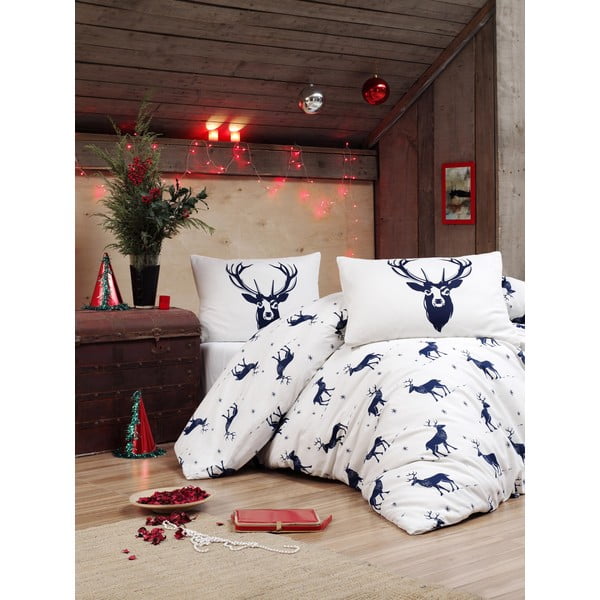 Чаршаф с памучна смес за двойно легло Eponj Home Тъмно синьо, 200 x 220 cm Geyik - Mijolnir