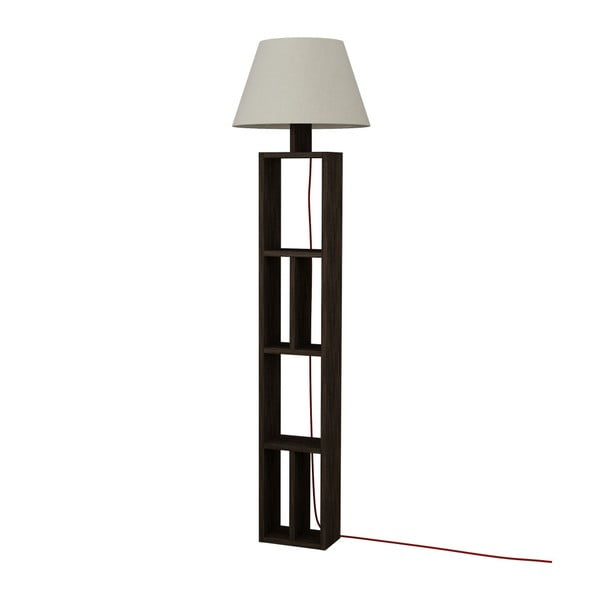 Тъмнокафява свободностояща лампа със светлокафяв абажур Giorno - Homitis