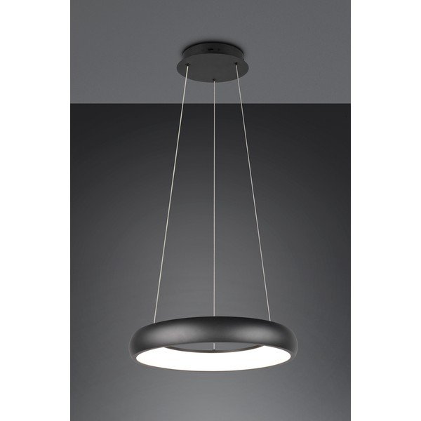 Матово черно LED затъмняващо се висящо осветително тяло с метален абажур ø 46 cm Cardona – Trio-image-2