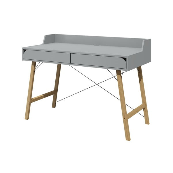 Сиво бюро за писане , ширина 120 cm Lotta - BELLAMY-image-1