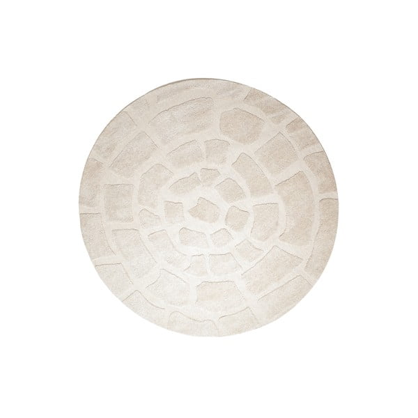 Кръгъл килим от кремава вълна ø 220 cm Bajelo - Light & Living