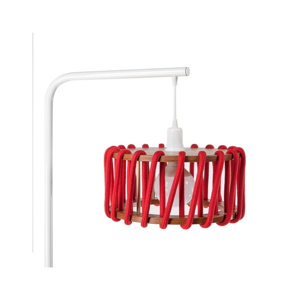 Stojací lampa s bílou konstrukcí a malým červeným stínidlem EMKO Macaron-image-2