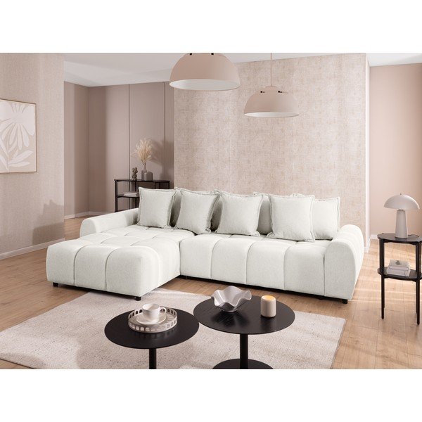 Бял ъглов диван (ляв ъгъл) Albane  – Ropez-image-1