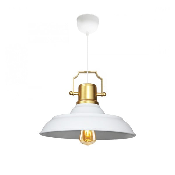 Бяло висящо осветително тяло с метален абажур ø 25 cm Tarsus – Opviq lights