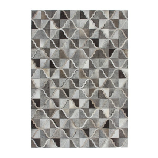 Šedý kožený koberec Eclipse, 160x230cm