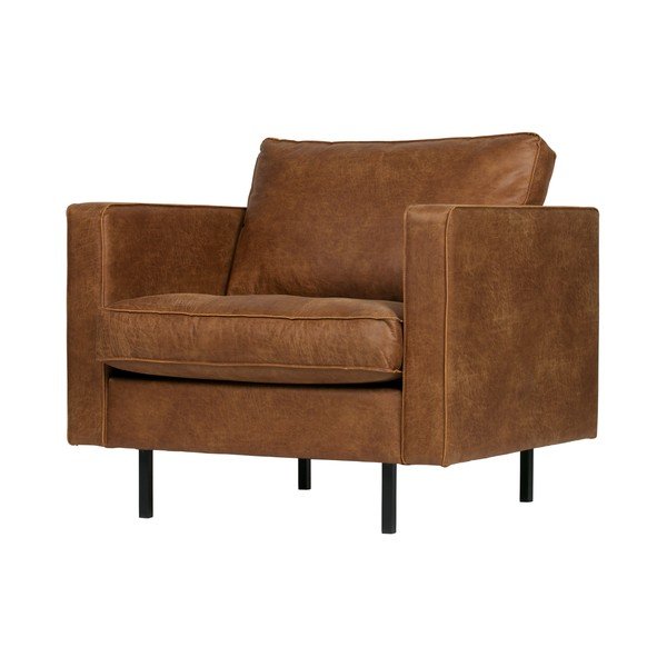 Кафяв фотьойл от изкуствена кожа в цвят коняк Rodeo - BePureHome-image-4