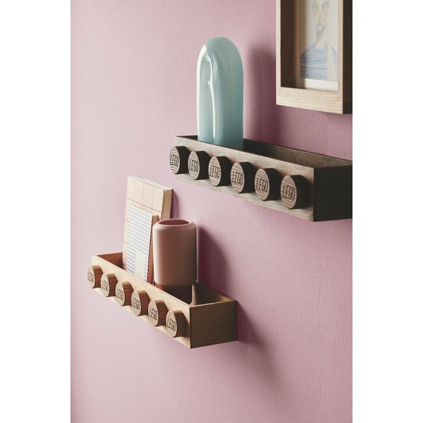 Детски стенен рафт от тъмно оцветена дъбова дървесина Wood - LEGO®-image-1