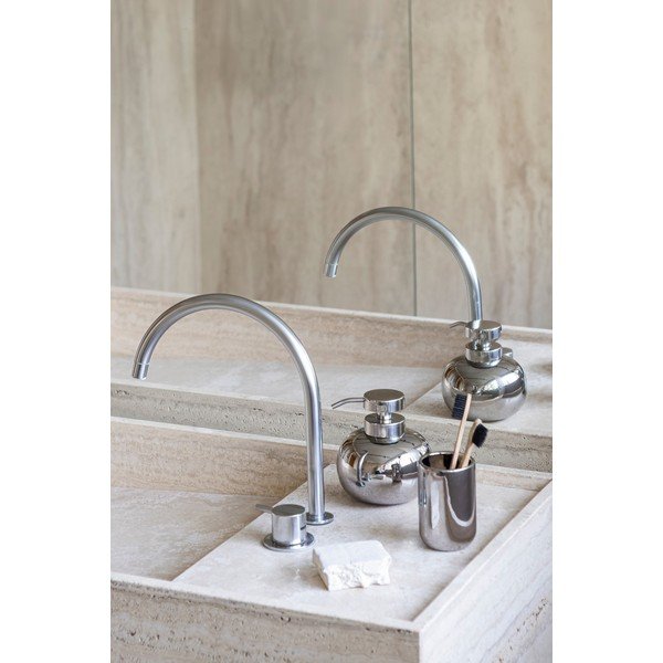 Керамичен диспенсер за сапун в сребрист цвят 200 ml Lotus – Mette Ditmer Denmark-image-2