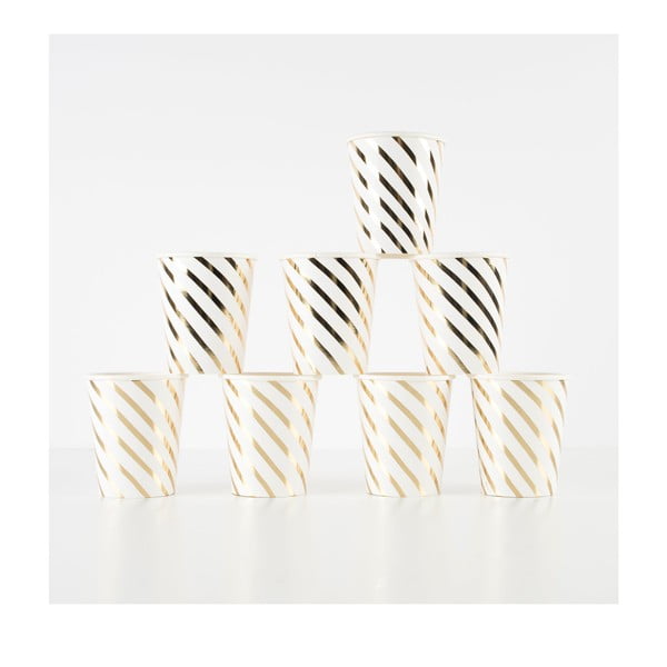 Хартиени чаши за еднократна употреба в комплект от  8 бр. Gold Swirl – Meri Meri-image-4