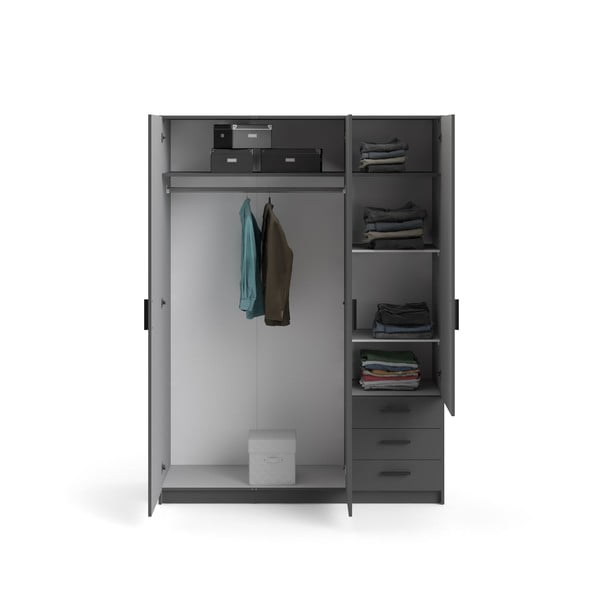 Тъмносив гардероб 147x200 cm Sprint – Tvilum-image-2