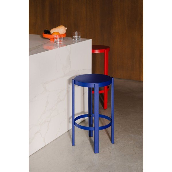 Син стоманен бар стол (височина на седалката 65 cm) Doon – noo.ma-image-1
