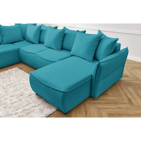 Тюркоазен ъглов разтегателен диван (ляв ъгъл) Leon - Bobochic Paris-image-1