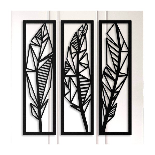 Черна декорация за стена Leaves - Unknown